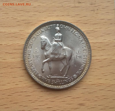 Крона Шайба Великобритания 5 шиллингов 1953 Коронация - krona_shajba_velikobritanija_5_shillingov_1953_koronacija_korolevy_elizavety