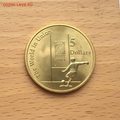 Крона Шайба Австралия 5$ долларов 2003 Регби Кубок Мира - krona_shajba_avstralija_5_dollarov_2003_regbi_kubok_mira_sport_unc