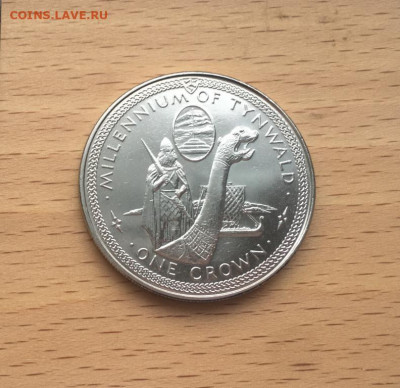 Крона Шайба Остров Мэн крона 1979 1000 лет Тинвальду Драккар - krona_shajba_ostrov_men_1_krona_1979_1000_let_tinvaldu_drakkar_lodka_korabl