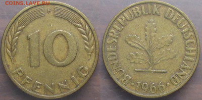 Монеты Германии 10 пф. 1966 F - Германия 1966. 10 пф. F.JPG