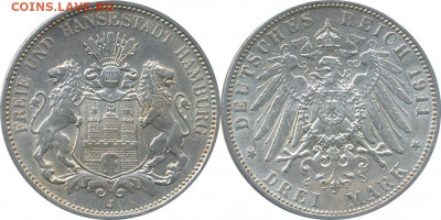 3 марки 1911 года Гамбург - 488_1493_c