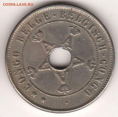 Бельгийское Конго 	20 сантимов	1911 до 06.12. - 1