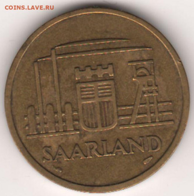Саар	50 франков	1954 до 06.12. - 1