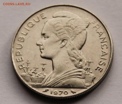 Реюньон Французский 100 франков 1970 Тираж-150 000! Нечастая - 5