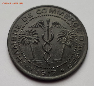 Алжир Французский 5 сантимов 1917 г. UNC. - 4