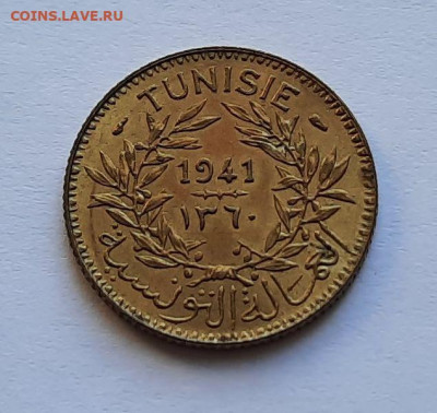 Тунис. 1 франк 1941. Состояние! UNC - 8
