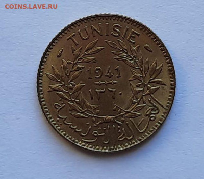 Тунис. 1 франк 1941. Состояние! UNC - 7