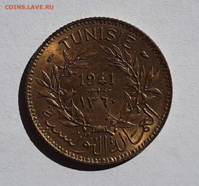 Тунис. 1 франк 1941. Состояние! UNC - 5