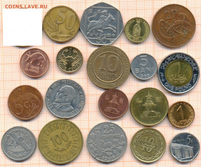 монеты разные 20 штук 2 от 5 руб., фикс - лист 2 001