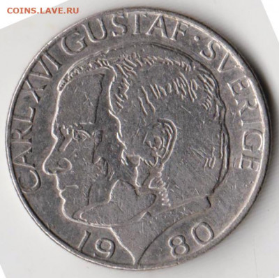 ШВЕЦИЯ 1 крона 1980 г. до 10.12.21 г. в 23.00 - 027