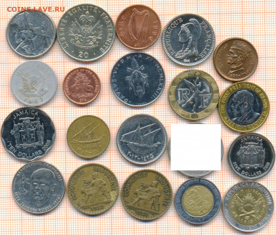 монеты разные 20 штук 1 от 5 руб. фикс цена - лист 1а 001