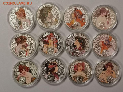 1доллар 2010 Ниуэ Зодиак А.Мухи(к-кт 12шт), Ag925, до 12.12 - Z Муха-12шт-1