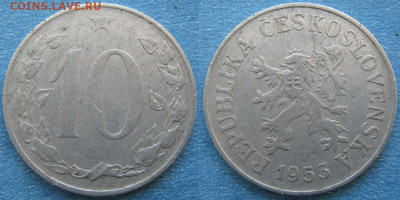43.Монеты Чехословакии по фиксу - 43.18. -Чехословакия 10 геллеров 1953    184-К27-8848