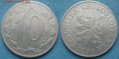 43.Монеты Чехословакии по фиксу - 43.24. -Чехословакия 10 геллеров 1956    188-К35-9751