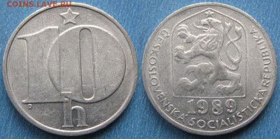 44.Монеты Чехословакии по фиксу - 44.10. -Чехословакия 10 геллеров 1989    11078