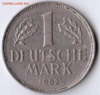 ФРГ 1 марка 1962 г. "J" до 19.12.21 г. в 23.00 - 029