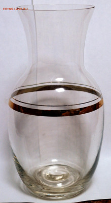 советское винтажное стекло. Ваза тонкое стекло золотой ободо - ваза с золотым ободком.JPG