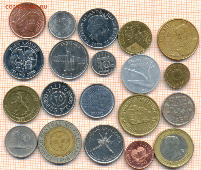 монеты разные 20 штук 5 от 5 руб. фикс цена - лист 5а 001