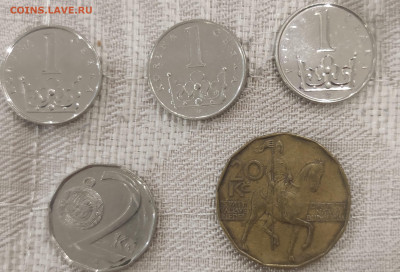 Монеты Чехии разные до 23.12.2021 22:00 - Чехия ходячка 1 лицо