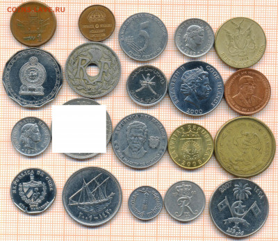 монеты разные 20 штук 10 от 5 руб. фикс цена - лист 10а 001