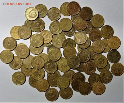 1 копейка раннего СССР (74 монеты). До 19.12.21 в 22.00 - 1