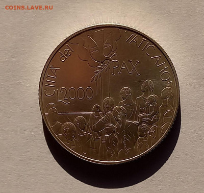 Ватикан 2 000 лир 2001. Серебро. Тираж - 16 000 шт. - 3