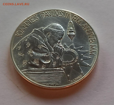 Ватикан 2 000 лир 2000. Серебро. Тираж - 22 000 шт. - 4