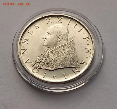 Ватикан 500 лир 1959. Серебро. Тираж - 25 000 шт. - 10
