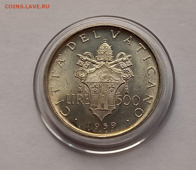 Ватикан 500 лир 1959. Серебро. Тираж - 25 000 шт. - 4