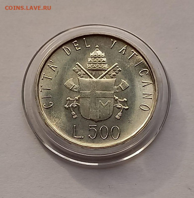Ватикан 500 лир 1981. Серебро. Тираж - 170 000 шт. - 2