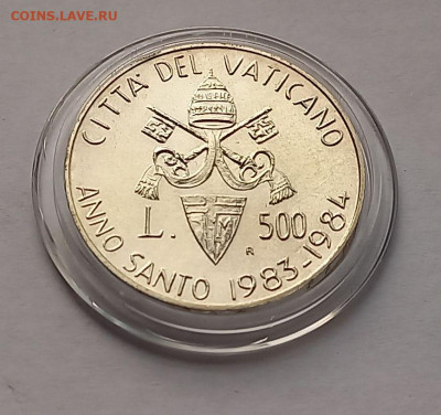 Ватикан 500 лир 1983-1984. Серебро. Тираж - 150 000 шт. - 9