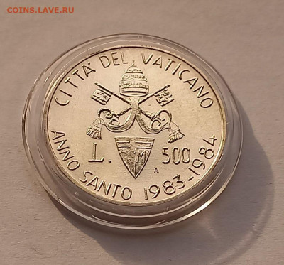 Ватикан 500 лир 1983-1984. Серебро. Тираж - 150 000 шт. - 6