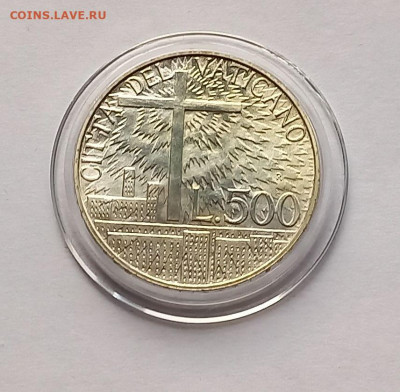 Ватикан 500 лир 1991. Серебро. Тираж - 40 000 шт. - 5