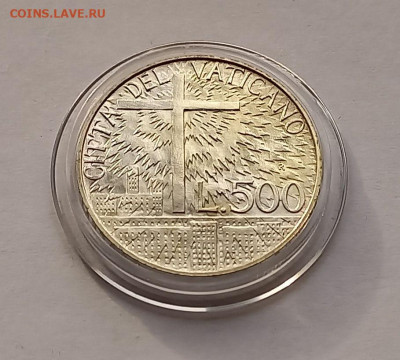 Ватикан 500 лир 1991. Серебро. Тираж - 40 000 шт. - 3