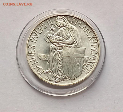Ватикан 500 лир 1993. Серебро. Тираж - 32 000 шт. - 7