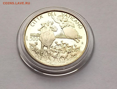 Ватикан 500 лир 1996 Серебро.Тираж-7 000 шт. ПРУФФ, РЕДКОСТЬ - 3