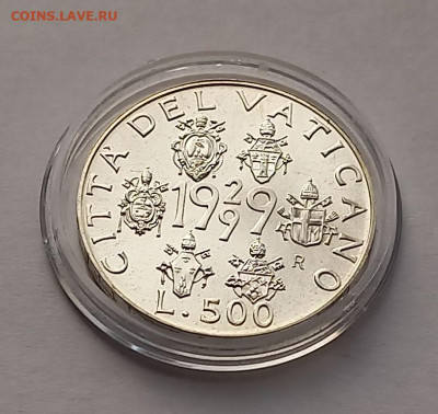 Ватикан 500 лир 1999. Серебро. Тираж - 17 000 шт. - 3