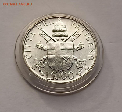 Ватикан 1000 лир 19878. Серебро. Тираж - 80 000 шт. - 3