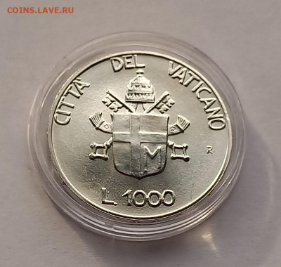 Ватикан 1000 лир 1990. Серебро. Тираж - 48 000 шт. - 5
