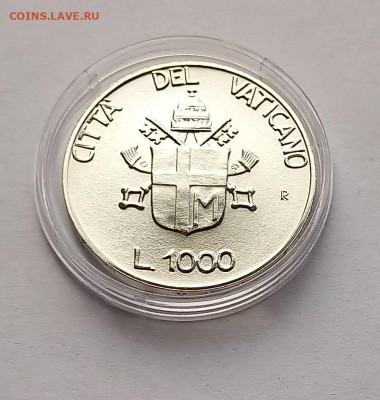 Ватикан 1000 лир 1990. Серебро. Тираж - 48 000 шт. - 4