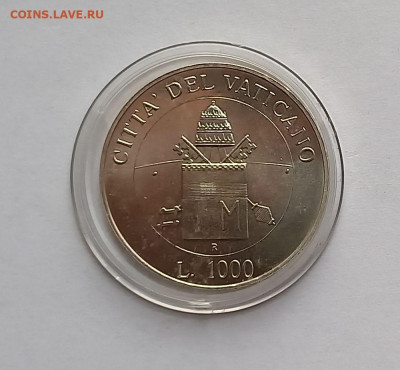 Ватикан 1000 лир 2000. Серебро. Тираж - 28 500 шт. - 7