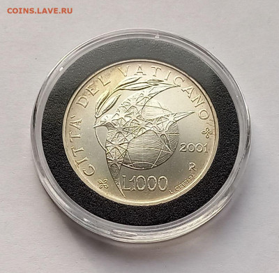 Ватикан 1000 лир 2001. Серебро. Тираж - 28 500 шт. - 3