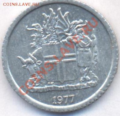 Исландия 1 крона 1977 г.До 8.11.11 г. 21-00 МСК. - Исландия..1