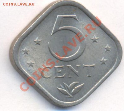 Нид. Антильские о-ва 5 центов 1974 г.До 8.11.11 г. 21-00 МСК - Антиллы 74.1