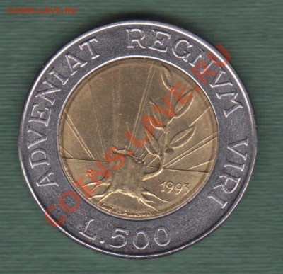 Сан Марино, Биметалл  500 Лир 1993 (08.10) - s2