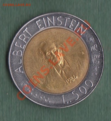 Сан Марино, биметалл 500 Лир 1984 Эйнштейн (08.11) - s11