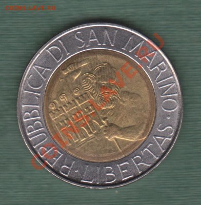 Сан Марино, Биметалл 500 Лир 1994 , тираж 40 тыс. (08.11) - s25