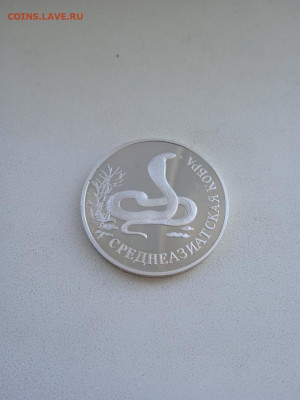1 рубль 1994 г Среднеазиатская кобра,серебро - Кобра3