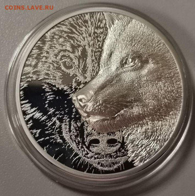 500 тугр 2021 Монголия - Мистический волк, серебро, до 26.12 - Z Мистический волк-2