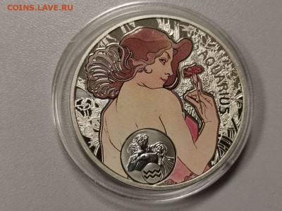 1доллар 2010 Ниуэ Зодиак А.Мухи(Водолей), серебро, до 26.12 - Z Муха-Водолей-1